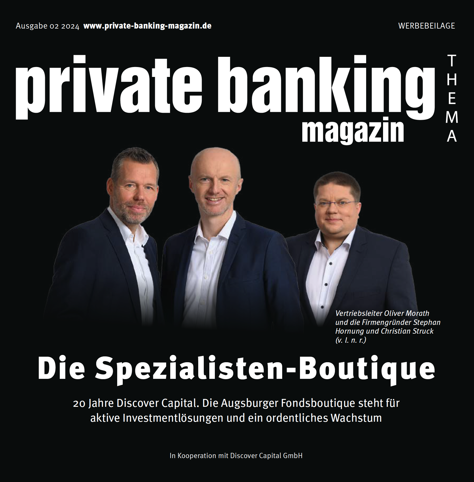 Private Banking Magazin: Die Spezialisten-Boutique - 20 Jahre Discover Capital und SQUAD Fonds.