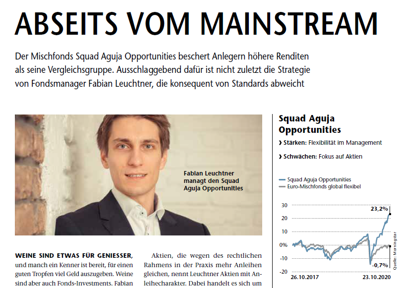SQUAD Aguja Opportunities – Abseits vom Mainstream in „Das Investment 12/2020“